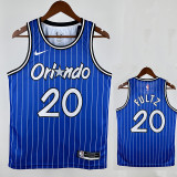 18/19 Magic Fultz #20 Retro Striped Blue Top Quality Hot Pressing NBA Jersey 复古 条纹蓝色