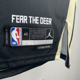22/23 BUCKS LILLARD #0 Black Trapeze Iimited Top Quality Hot Pressing NBA Jersey(V领)
