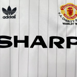 1983 Man Utd Away White Retro Soccer Jersey