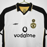 2001/2002 Man Utd 100th Centenary White Black Retro Soccer Jersey