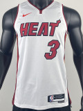 22/23 HEAT WADE #3 White Top Quality Hot Pressing NBA Jersey (V领）