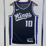 23/24 Kings SABONIS #10 Black Top Quality Hot Pressing NBA Jersey