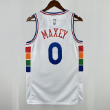 24/25 76ERS MAXEY  # 0 City Edition Top Quality Hot Pressing Retro NBA Jersey