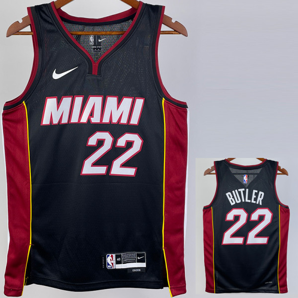 22/23 HEAT BUTLER #22 Black Top Quality Hot Pressing NBA Jersey (V领）