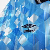 1990 England Away Blue Retro Soccer Jersey