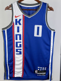 23/24 Kings MONK #0 Blue City Edition Top Quality Hot Pressing NBA Jersey