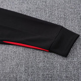 25-26 Portugal Black Red sleeve Hooded  Tracksuit