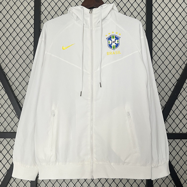 2004 Brazil White Windbreaker(连帽）
