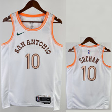 23/24 SA Spurs SOCHAN #10 White City Edition Top Quality Hot Pressing NBA Jersey