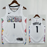 24/25 Nuggets PORTER JR. #1 White City Edition Top Quality Hot Pressing NBA Jersey