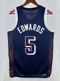 2024 Olympic Game USA EDWARDS # 5 Blue Basketball Jersey