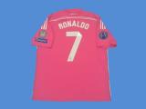 2014/2015 RMA Away Pink Long Sleeve Retro Soccer Jersey (长袖)