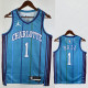 23/24 HORNETS BALL #1 Blue Top Quality Hot Pressing NBA Jersey (Retro Logo)