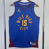 22/23 Nuggets JOKIC #15 Blue Top Quality Hot Pressing NBA Jersey (Trapeze Edition) 飞人版