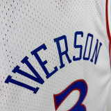 96/97 76ERS IVERSON  # 3 White Newcomer Top Quality Hot Pressing Retro NBA Jersey