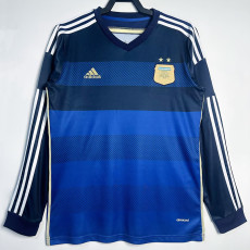 2014 Argentina Away Long Sleeve Retro Soccer Jersey (长袖)