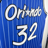 18/19 Magic O'Neill #32 Retro Striped Blue Top Quality Hot Pressing NBA Jersey