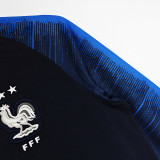 2018 France Home Long Sleeve Retro Soccer Jersey