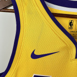 LAKERS DONCIC'#77 Yellow Top Quality Hot Pressing NBA Jersey(V领）