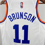 75th Anniversary KNICKS BRUNSON  # 11White Heat Pressed Retro NBA Jersey