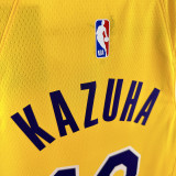 22/23 LAKERS KAZUHA #18 Yellow Top Quality Hot Pressing NBA Jersey(圆领)