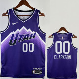 23/24 JAZZ CLARKSON #00 Purple City Edition Top Quality Hot Pressing NBA Jersey