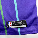 19/20 Hornets BALL #1 Purple  Top Quality Hot Pressing Retro NBA Jersey