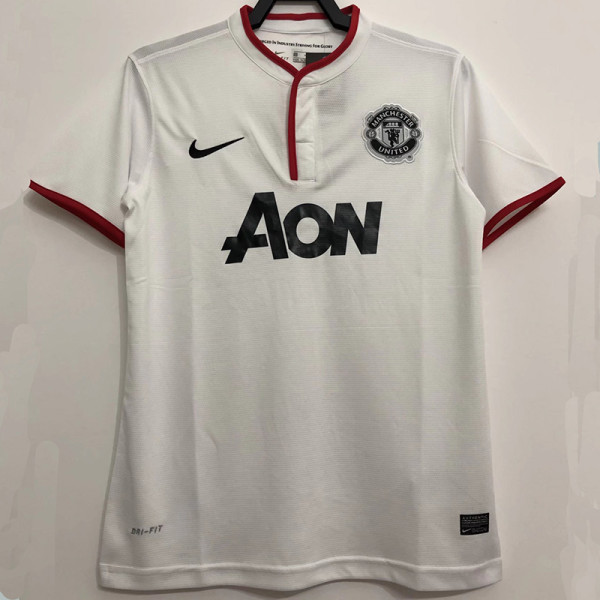2013/2014 Man Utd Away White Retro Soccer Jersey