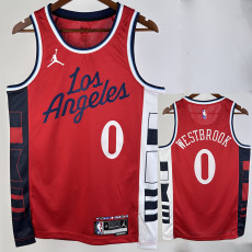 24/25 Clippers WESTBROOK #0 Red Top Quality Hot Pressing NBA Jersey (Trapeze Edition) 飞人版