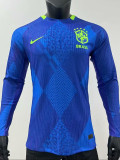 25-26 Brazil Away Long Sleeve  Player Version Soccer Jersey