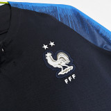 2018 France Home Long Sleeve Retro Soccer Jersey
