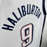2024 Olympic Game USA HALLIBURTON # 9 White Basketball Jersey