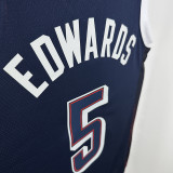 2024 Olympic Game USA EDWARDS # 5 Blue Basketball Jersey