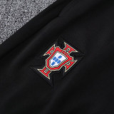 25-26 Portugal Black Red sleeve Hooded  Tracksuit