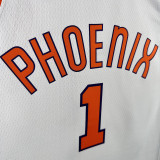 17/18 SUNS Booker #1White Retro Top Quality Hot Pressing NBA Jersey