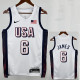 2024 Olympic Game USA  JAMES # 6 White Basketball Jersey