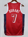 2024 Olympic Game USA DURANT # 7 Red Basketball Jersey