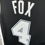 Sa Spurs FOX #4 Black Top Quality Hot Pressing NBA Jersey