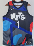23/24 NETS BRIDGES #1 Blue Black City Edition Top Quality Hot Pressing NBA Jersey