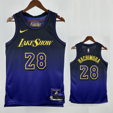 24/25 LAKERS HACHIMURA#28 Royal Blue City Edition Top Quality Hot Pressing NBA Jersey