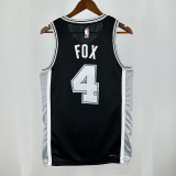Sa Spurs FOX #4 Black Top Quality Hot Pressing NBA Jersey
