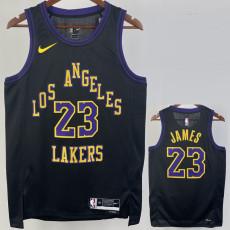 23/24 LAKERS JAMES #23 Black City Edition Top Quality Hot Pressing NBA Jersey