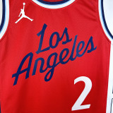 24/25 Clippers LEONARD #2 Red Top Quality Hot Pressing NBA Jersey (Trapeze Edition) 飞人版