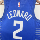 22/23 Clippers LEONARO #2 Blue Top Quality Hot Pressing NBA Jersey