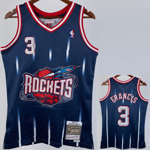 1999/2000 ROCKETS FRANCIS #3 Dark Blue Retro Top Quality Hot Pressing NBA Jersey