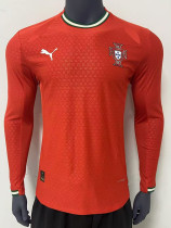 25-26 Portugal Home Player Version Long Sleeve Soccer Jersey