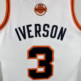 06/07 Nuggets IVERSON #3 White ABA Retro Night Top Quality Hot Pressing NBA Jersey