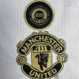 2001/2002 Man Utd 100th Centenary Gold White Two-Sided Retro Soccer Jersey
