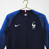2018 France Home Long Sleeve Retro Soccer Jersey