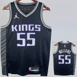 22/23 Kings WILLIAMS #55 Black Top Quality Hot Pressing NBA Jersey (Trapeze Edition)飞人版